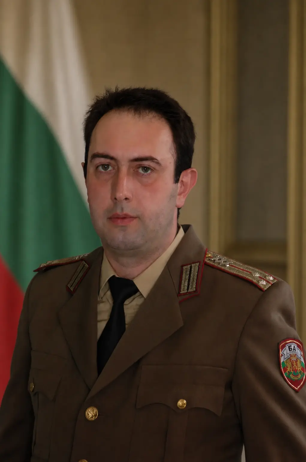 Vladimir Yankov in Bulgarian military uniform during the early stage of his security career